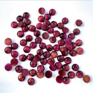 QXB pink <b>Red</b> tiger Eye Stone Round 14mm Cabochons <b>Beads</b> Jewelry Making Wholesale 4mm-30mm - Product Image 1