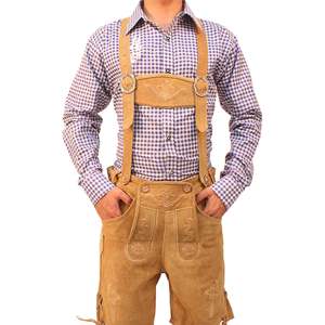 Costume Lederhosen pour homme avec logo personnalisé, tenue bavaroise authentique pour l'Oktoberfest, cuir véritable avec fabrication OEM professionnelle - Product Image 5
