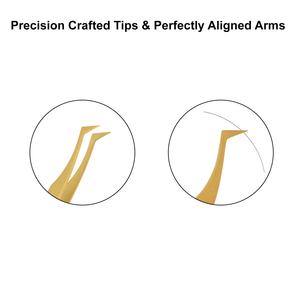 Imprimer Logo Nano Grip Microfibre Cils Pince À Épiler Or Volume Lash Extension Fiber Conseils Pince À Épiler Ensemble - Product Image 2