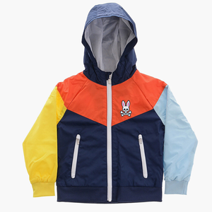 Veste coupe-vent à capuche pour garçons, couleur contrastée, avec logo tête de mort, manches longues, fermeture éclair sur le devant, poches latérales, streetwear d'automne - Product Image 1
