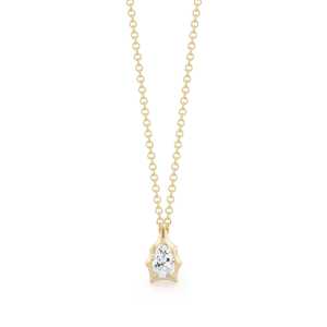 Prong Bezel Solitaire <b>Pendant</b> Necklace 14k 18k <b>Solid</b> <b>Gold</b> Pear Cut Lab Grown Diamond Layering Fine Jewelry Women's Everyday - Product Image 1