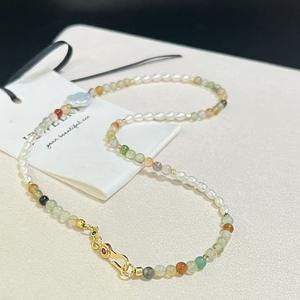 Collar de Perlas de Agua Dulce Barrocas de Alta Gama con Ágata Pavo Real y Flor de Ciruelo, Cadena de Clavícula de Lujo Ligero, Belleza Natural - Product Image 1