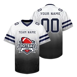 Men's Custom Sublimated Football Jersey V-<b>Neck</b> Short Sleeve Breathable Mesh Sport Apparel Team Name Print All Seasons - Product Image 6