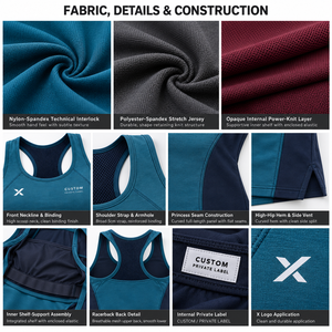 Hauts de soutien pour femmes - Bleu marine et bordeaux - Fabricant de vêtements de sport et d'extérieur - Haut ajusté pour tenue active - Product Image 4
