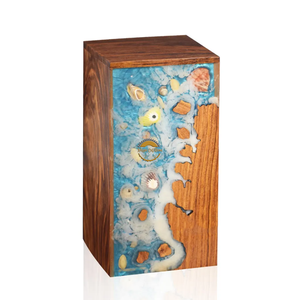 Jarrón de Resina con Diseño de Olas Oceánicas, Urna Decorativa de Madera Hecha a Mano, Recuerdo Conmemorativo para Cenizas, Decoración para Hogar y Oficina de AYAANS - Product Image 6