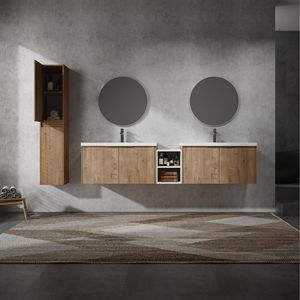 Mobile Bagno Sospeso da 84 Pollici con Lavabo e Ante a Chiusura Ammortizzata 00112IMO 00636IMOx2 0612GWH - Combinazione di Mobili per Bagno - Product Image 1