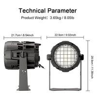 Projecteur LED COB RGBLAC 150W modulable SHEHDS, IP66, DMX 9CH 14CH, contrôle par application, pour concerts, mariages et tournées