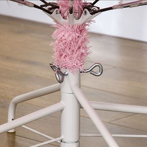 Albero di Natale Artificiale Alto 1,8 m con 1000 Rami, Base in Acciaio ad Apertura Automatica, Forma Larga Rosa per Decorazioni Festive - Product Image 3