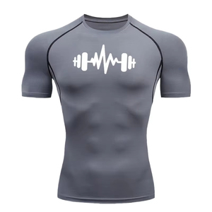<b>Men</b> Gym Workout Fitness <b>Compression</b> <b>Shirts</b> <b>Men</b> Print Rash Guard Short Sleeve Undershirts Cool & Dry <b>for</b> Sun Protection - Product Image 2