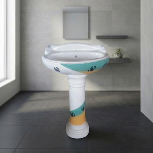 Juego de Lavabo con Pedestal Vinus Rustic Vitrosa, Lavabo Independiente de Cerámica Resistente al Agua y Ecológico para Baño - Product Image 3