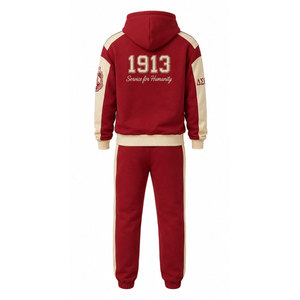 ชุดวอร์มมีฮู้ดสีแดงผ้าฝ้ายแบบเต็มตัวสำหรับผู้หญิง ปี 1913 พร้อมลายพิมพ์โลโก้ DST - Product Image 6