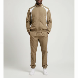 ชุดวอร์มแทรคสูทผ้าโพลีเอสเตอร์ 100% แบบสองชิ้น ชุดออกกำลังกายกันลมสำหรับผู้ชาย - Product Image 6