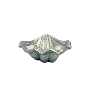 Tazón Decorativo de Aluminio Hecho a Mano con Tapa de Concha Marina, Plateado, Caja de Joyería, Florero de Mesa, Decoración del Hogar, WB Inc India - Product Image 2