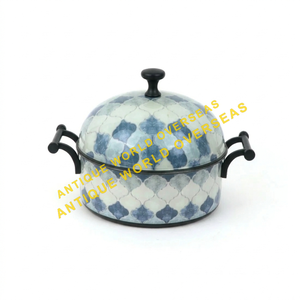 Plat de service isotherme en acier inoxydable durable à double paroi, avec couvercle, motif arabe, pour maintien au chaud des aliments, émaillé thermique - Product Image 2