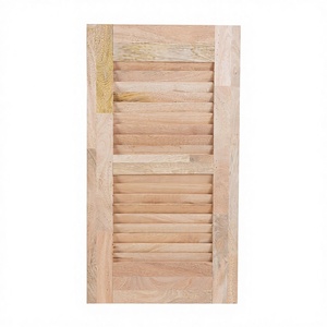 Traditional Solid Wood Shutters Farmhouse Barn Door Style Interior <b>Window</b> <b>Panels</b> Rustic Louver Decor for Bathroom Living Room - Product Image 1