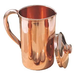 Carafe en cuivre lisse et polie pour hôtel, maison, restaurant, vaisselle de table, service - Product Image 2
