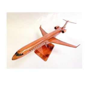 Modèle d'avion décoratif en bois finition antique pour collectionneurs, pièce maîtresse pour présentation sur table - Product Image 4