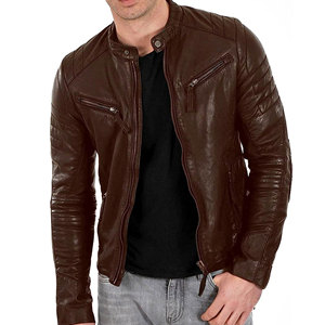 Custom Made Men Genuine Leather <b>Trucker</b> <b>Jacket</b> Button Up Casual Denim Style Real Leather Coat - Product Image 3