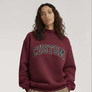 Nouveau Pull Oversize Femme Col Montant Uni Grande Taille, Modèle Hiver 2026 Personnalisable avec Logo, Vente en Gros - Product Image 1