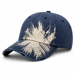 Custom Digital Printing Distressed Baseball <b>Cap</b> | <b>Vintage</b> Washed Common Canvas Adjustable Dad Hat | OEM ODM Fashion Sports <b>Cap</b> - Product Image 2