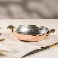 Casserole en cuivre de qualité supérieure avec finition martelée et poignée dorée, poêle à frire durable antiadhésive pour la cuisson des casseroles