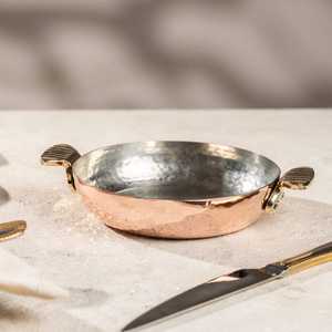 Premium Copper Sauce <b>Pan</b> with Hammered Finish and Golden Handle Durable Non-Stick Frying <b>Pan</b> for Cooking Casserole - Product Image 6