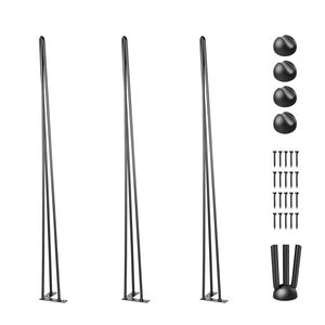 Gambe per Scrivania a Forcella Nere da 34 Pollici (Confezione da 4) - Capacità di Carico 880 libbre, 220 libbre per Gamba, 3 Aste per Uso con Panca o Scrivania - Product Image 1