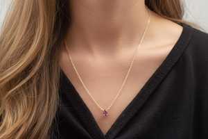 Collier artisanal de créateur en argent sterling 925 avec améthyste naturelle, bijoux raffinés pour femmes, pour mariages, personnalisable - Product Image 2