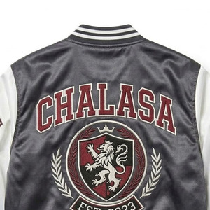 Chaqueta Bomber de Satén con Cierre de un Solo Botón, Logos Bordados, Acolchado de Diamantes, Estilo Urbano de Invierno, Unisex - Product Image 6