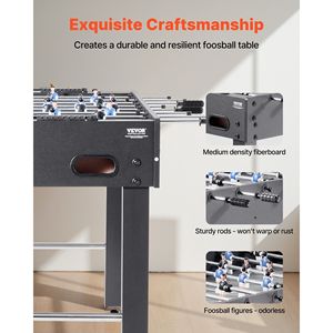 Table de baby-foot pleine grandeur de 48 pouces, taille standard, durable, pour la maison et la salle de jeux familiale - Product Image 2