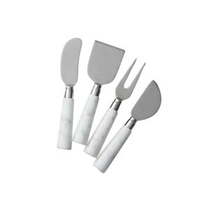 Ensemble de 3 couteaux à fromage et fourchettes de service en argent plaqué, style vintage classique, avec manches perlées en relief, pour mariage et fête - Product Image 2