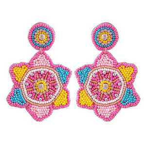 High Quality Seed Beaded Earrings Hand Embroidery <b>Crafts</b> for Wedding Party or Anniversary - Product Image 1