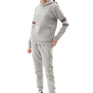 <b>Women</b> <b>Fleece</b> 2 Piece Tracksuit Set Hooded Full Sleeve Solid Color Casual Wear Winter Regular Fit <b>Joggers</b> Pocket Eco-Friendly - Product Image 3