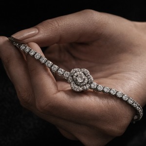 Silver Plated Moissanite Tennis <b>Bracelet</b> <b>Adjustable</b> Link Chain Zircon Inlaid Trendy GIA Certified Jewelry for Women Gift Party - Product Image 5