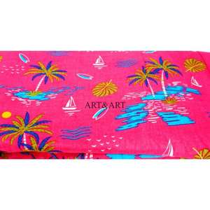 Tissu indien artisanal en coton doux, imprimé floral moderne de Jaipur, léger, tissé, pour sacs, rideaux et robes - Product Image 3