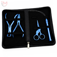 Kit de pinces en acier inoxydable pour extensions capillaires, pinces d'application pour micro-anneaux, pinces de fermeture et d'ouverture pour micro-perles, outil de bouclage pour cheveux, outil de couture
