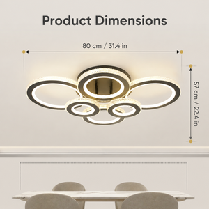 Modern Ring Led Ceiling Lamp Acrylic Iron Dimmable 3Cct Remote Control For Home Living Room Bedroom <b>Dining</b> Room - Product Image 3