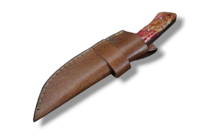 Handmade High Carbon Steel <b>Etching</b> Art Knife with Resin Handle & Leather Sheath Wholesale OEM Fixed Blade Outdoor Knife - Product Image 2