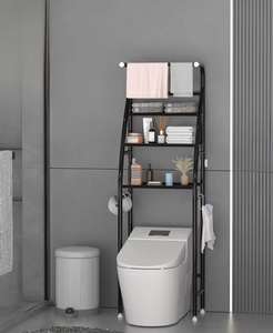 Household Sailboat 3 Layer Floor Standing Bathroom Space Saver Over Storage <b>Rack</b> Freestanding Shelves Organizer - Product Image 1