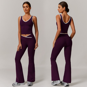 Ensemble de yoga et de fitness pour femmes, respirant et léger, de haute qualité, avec débardeur de sport et leggings très extensibles pour la salle de sport et le yoga au quotidien - Product Image 6