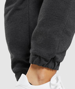 Oversize Winter <b>Women's</b> <b>Fleece</b> Waterproof Breathable Flat Front High Waist Hip Hop Casual Loose Fit Sweatpants <b>Joggers</b> Black - Product Image 4