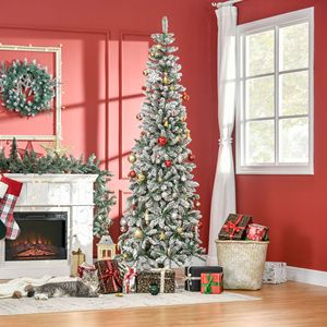 7.5ft Pop up Christmas Pencil <b>Tree</b> Foldable Automatic Open Green with Warm <b>Light</b> Indoor Holiday Home Decoration for Parties - Product Image 2