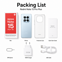 Smartphone REDMI Note 15 Pro Plus Version Globale 5G, Appareil Photo 200MP OIS, Écran AMOLED 6,83 Pouces, Snapdragon 7s Gen 4, Batterie 6500mAh, Charge Rapide 100W