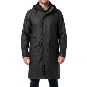 Impermeable de Trabajo Resistente, Color Negro, para Todo Clima, Construcción Soldada, Largo y Protector, de Calidad Profesional - Product Image 1