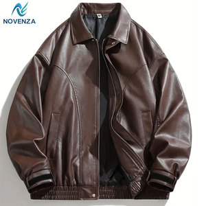 Chaqueta de Piel de Vaca Premium, Diseño Motociclista, Resistente al Viento, Cálida para Invierno, Corte Ajustado, Moderna, Informal, Ligera, Ecológica, Venta al Por Mayor - Product Image 1