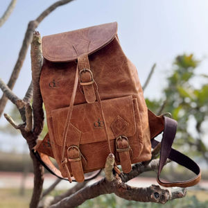 Sac à dos en cuir véritable élégant et polyvalent – Nouvelle collection unisexe – Vente en gros – Sac d'école – Produit en vrac - Product Image 1