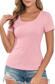 Camiseta Casual de Algodón de Color Liso para Mujer, Camiseta de Verano de Manga Corta, Ajustada, Transpirable, Suave, con Cuello Redondo, Tejido de Punto - Product Image 2