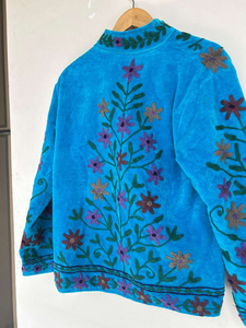 Vestes brodées bohèmes à fleurs, intérieur en velours, coton, style bohème, manteau d'hiver, streetwear, bomber, veste bohème réversible pour femmes - Product Image 4