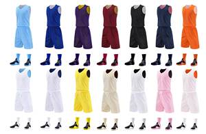 Ensemble de maillot de basket-ball unisexe, débardeur en maille sans manches à col en V avec short à taille élastique, évacuation de l'humidité, vêtements d'été, taille adulte - Product Image 5