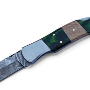 Cuchillos Plegables Premium con Hoja de Acero de Damasco, Diseño Artesanal de Bolsillo con Mango Cómodo para Caza, Camping y Uso General al Aire Libre - Product Image 3